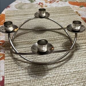 Silver Toned Candle Holder